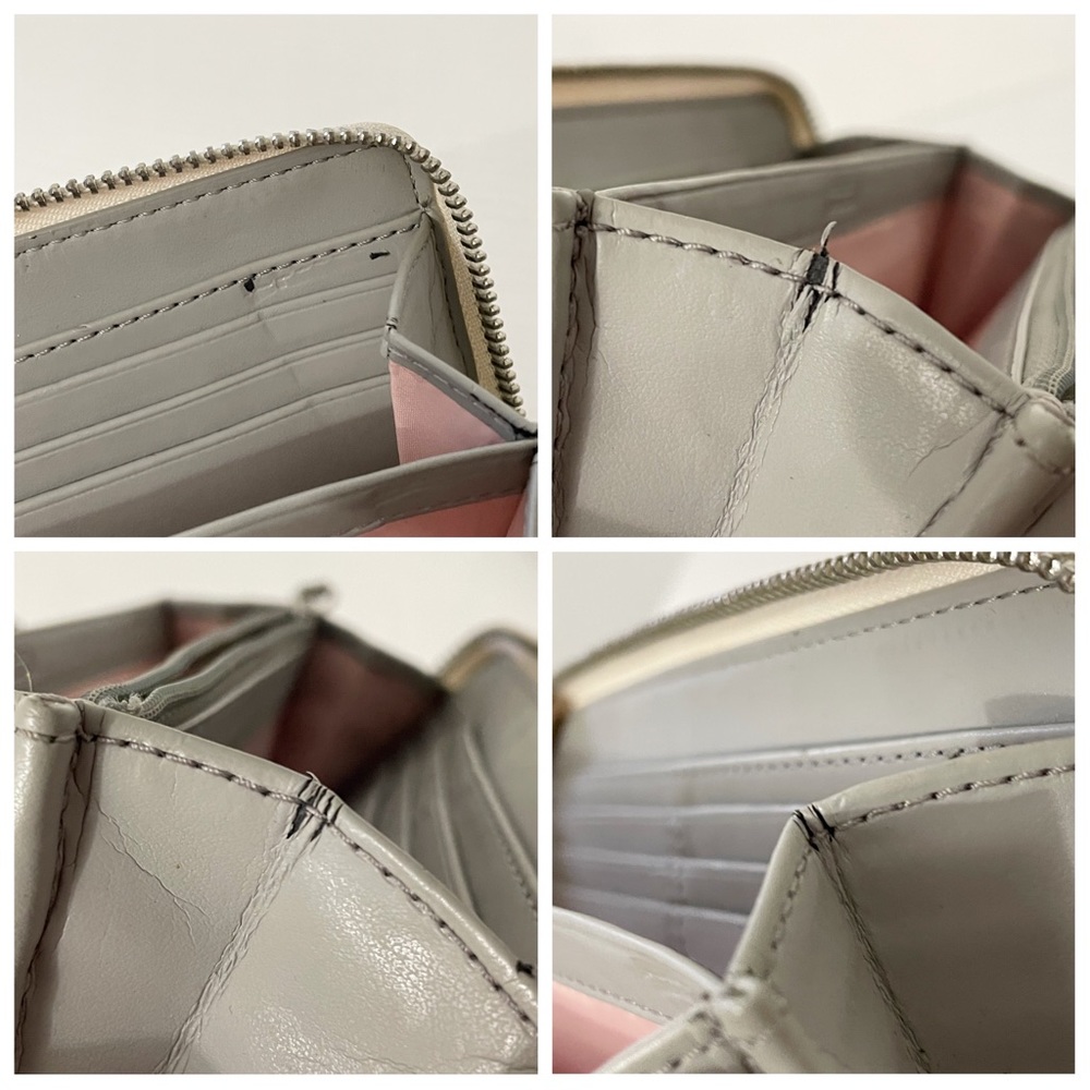 Coach off white and silver leather long zip wallet - Picture 10 of 11